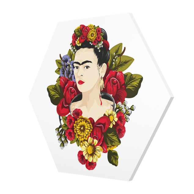 Hexagons Forex schilderijen Frida Kahlo - Roses