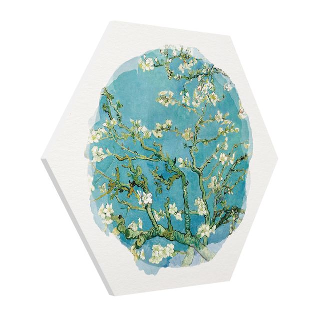 Hexagons Forex schilderijen WaterColours - Vincent Van Gogh - Almond Blossom