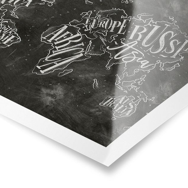 Posters Chalk World Map