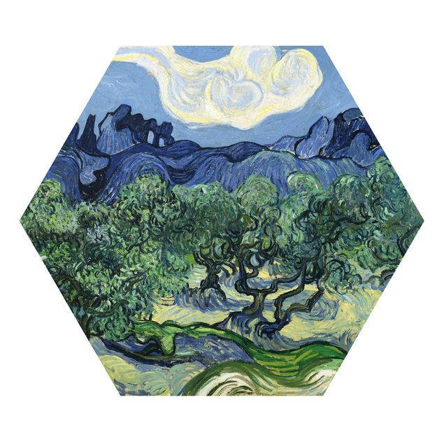 Hexagons Forex schilderijen Vincent Van Gogh - Olive Trees