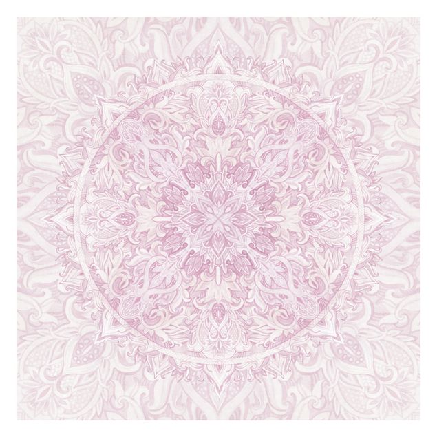 Patroonbehang Mandala Watercolour Ornament Pink