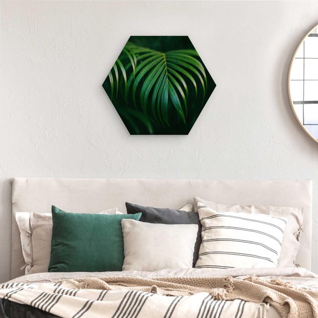 Hexagons houten schilderijen Palm Fronds