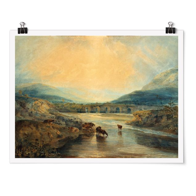 Posters William Turner - Abergavenny Bridge, Monmouthshire: Clearing Up After A Showery Day