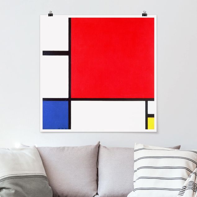 Posters Piet Mondrian - Composition With Red Blue Yellow