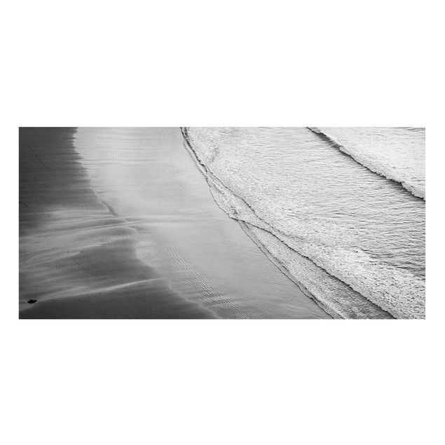 Magneetborden Soft Waves On The Beach Black And White