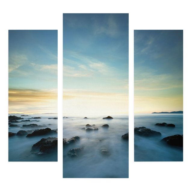 Canvas schilderijen - 3-delig Sunset Over The Ocean