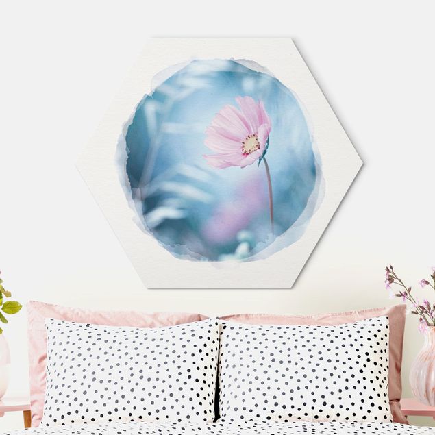 Hexagons Aluminium Dibond schilderijen WaterColours - Bloom In Pastel