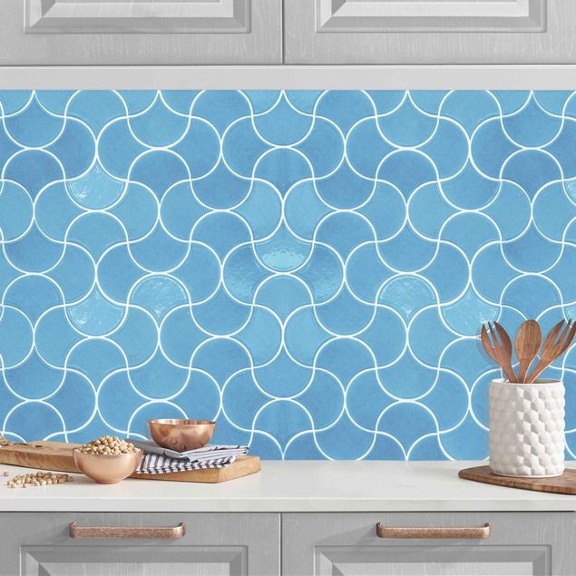 Achterwand voor keuken tegelmotief Keramikfliesen - Blue