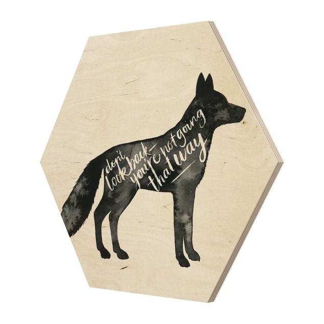 Hexagons houten schilderijen Animals With Wisdom - Fox
