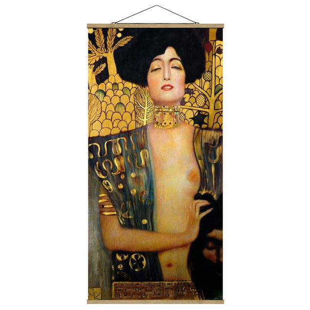 Stoffen schilderij met posterlijst Gustav Klimt - Judith I