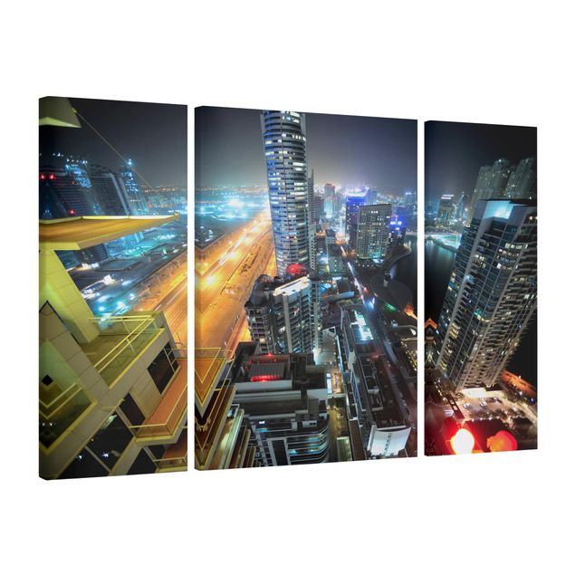 Canvas schilderijen - 3-delig Dubai Lights