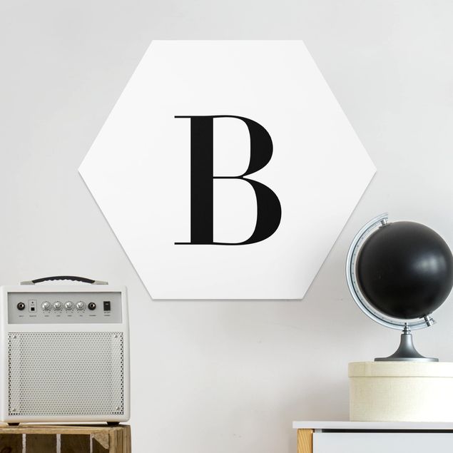 Hexagons Forex schilderijen Letter Serif White B