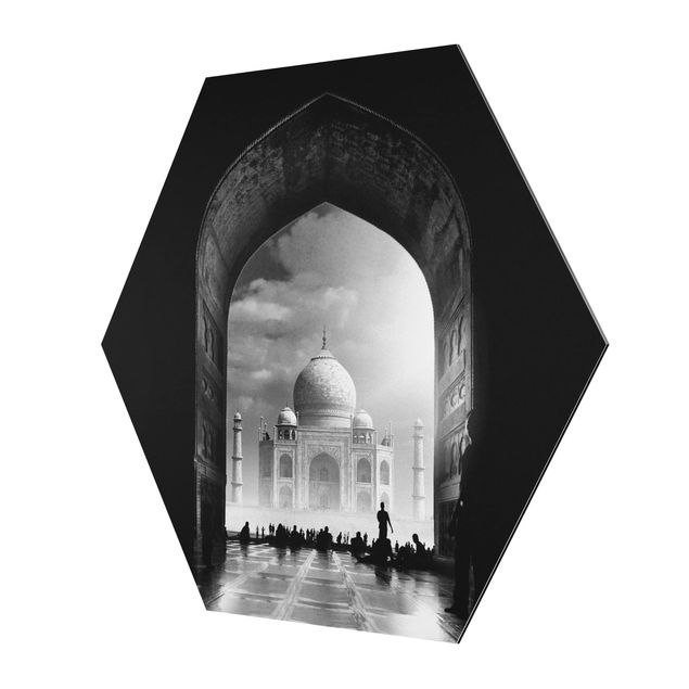 Hexagons Aluminium Dibond schilderijen The Gateway To The Taj Mahal
