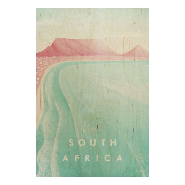 Houten schilderijen Travel Poster - South Africa
