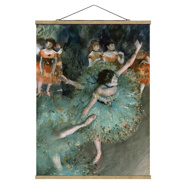 Stoffen schilderij met posterlijst Edgar Degas - Dancers in Green