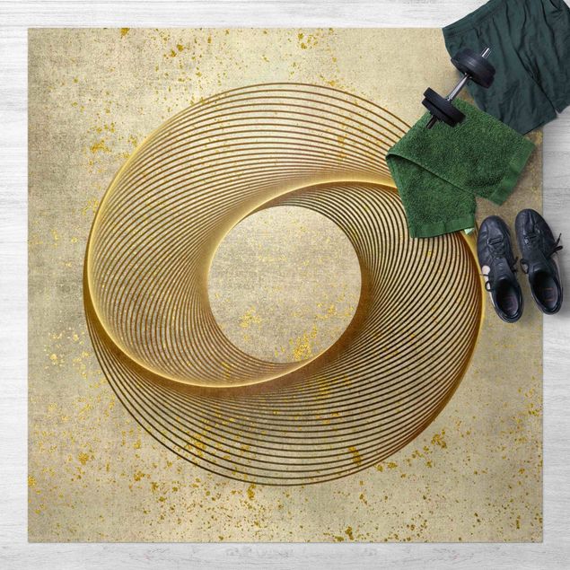 buitenkleed balkon Line Art Circling Spirale Gold