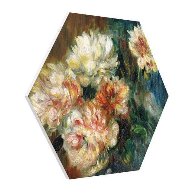 Hexagons Forex schilderijen Auguste Renoir - Vase of Peonies