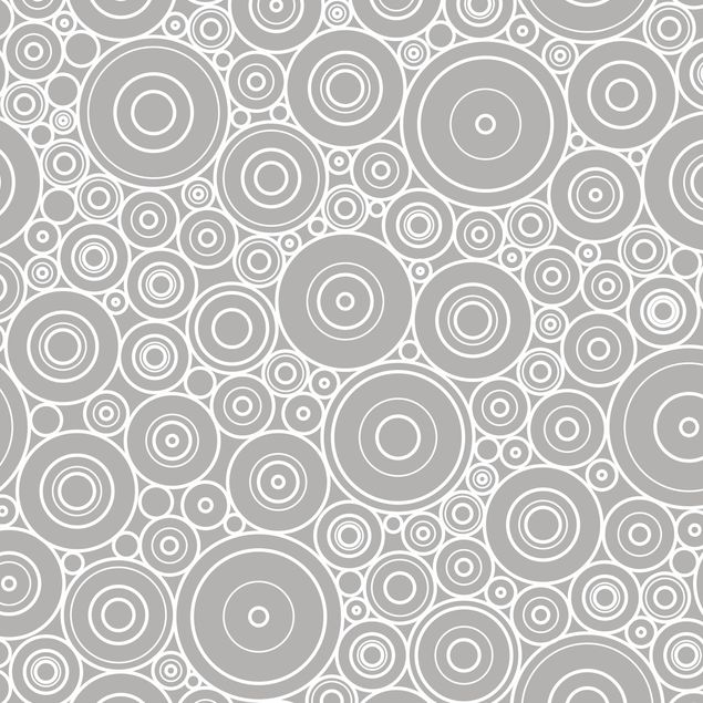Plakfolien 60s Retro Circle Pattern Light Grey White