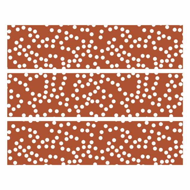 Meubelfolie IKEA Malm Ladekast Aboriginal Dot Pattern Brown