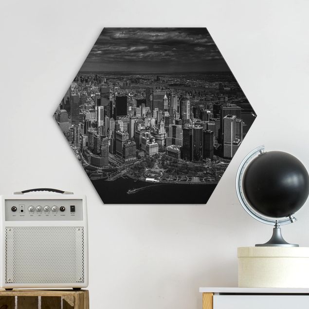 Hexagons Aluminium Dibond schilderijen New York - Manhattan From The Air