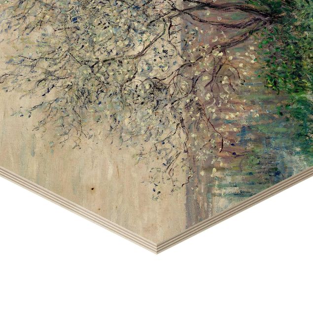 Hexagons houten schilderijen Claude Monet - Spring in Vétheuil
