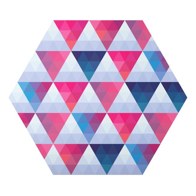 Hexagons Aluminium Dibond schilderijen Triangle Pattern Design