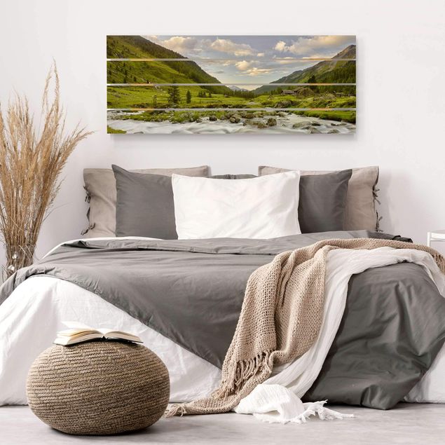 Houten schilderijen op plank Alpine meadow Tirol
