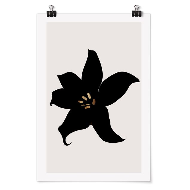 Posters Graphical Plant World - Orchid Black And Gold