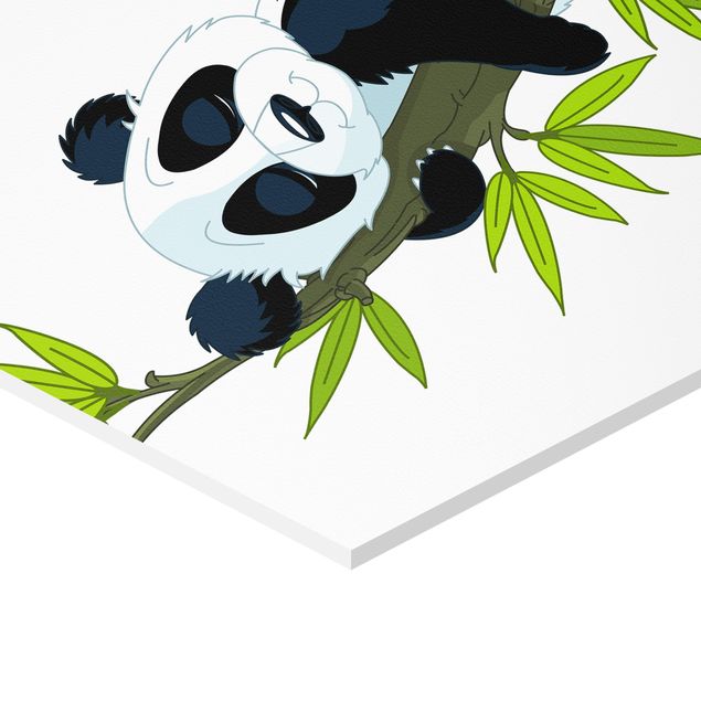 Hexagons Forex schilderijen - 3-delig Panda set