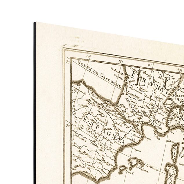 Aluminium Dibond schilderijen Vintage Map The Middle East