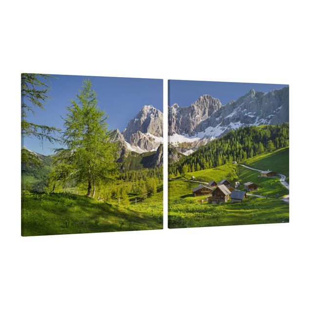Canvas schilderijen - 2-delig  Styria Alpine Meadow