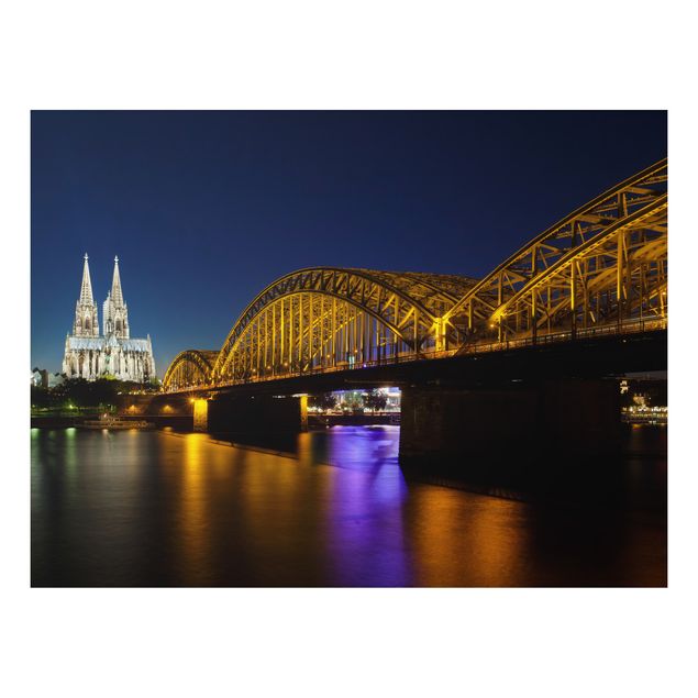 Aluminium Dibond schilderijen Cologne At Night