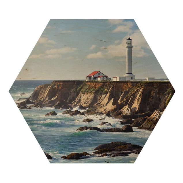 Hexagons houten schilderijen Point Arena Lighthouse California
