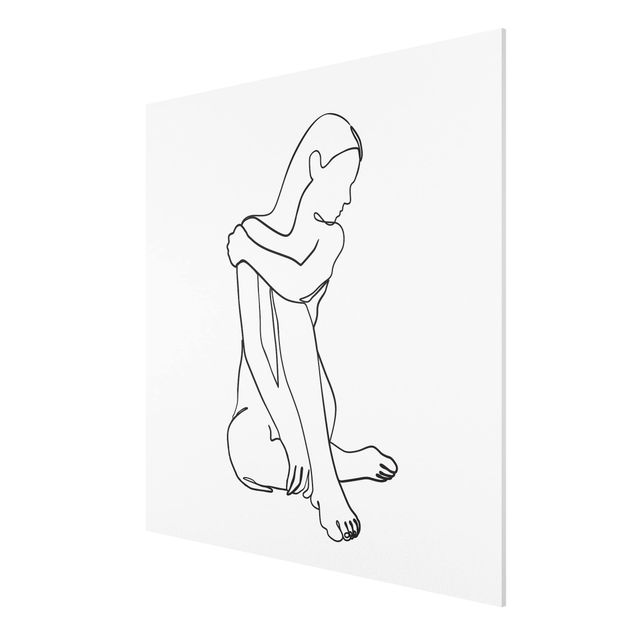Forex schilderijen Line Art Woman Nude Black And White