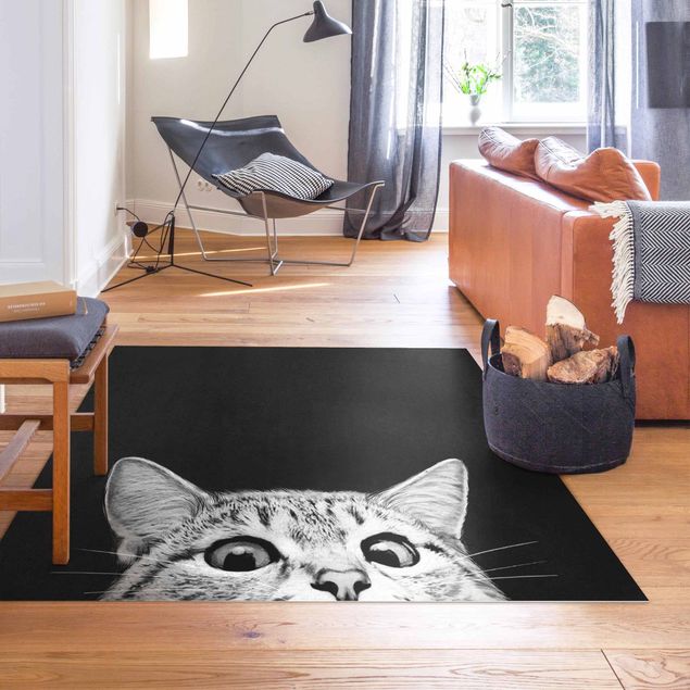 zwart tapijt Illustration Cat Black And White Drawing