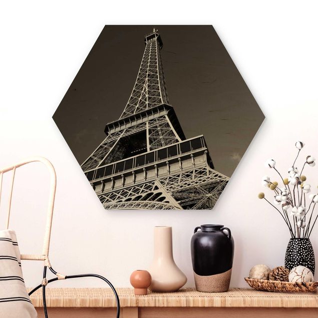 Hexagons houten schilderijen Eiffel tower