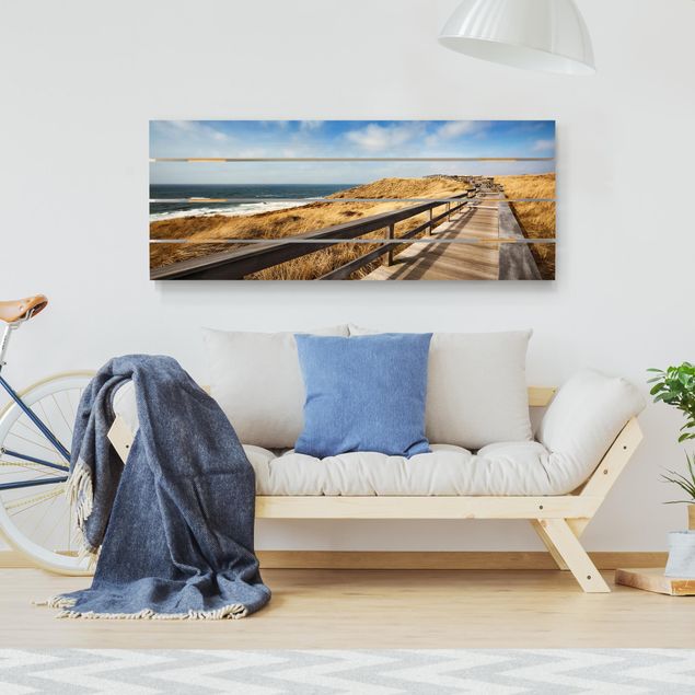 Houten schilderijen op plank Stroll At The North Sea