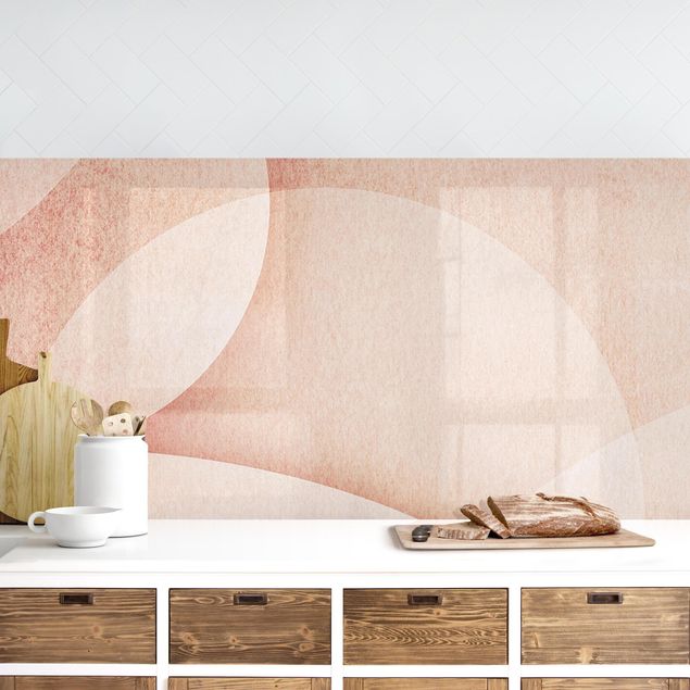 Achterwand voor keuken patroon Abstract Graphics In Peach-Colour