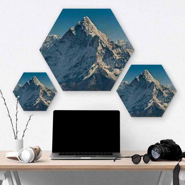 Hexagons houten schilderijen The Himalayas