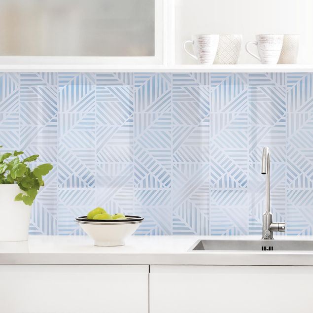 Achterwand voor keuken patroon Line Pattern Colour Gradient In Blue