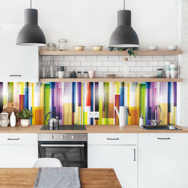 Achterwand voor keuken abstract Rainbow Cubes II