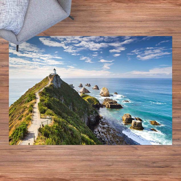 tapijt modern Nugget Point Lighthouse And Sea New Zealand