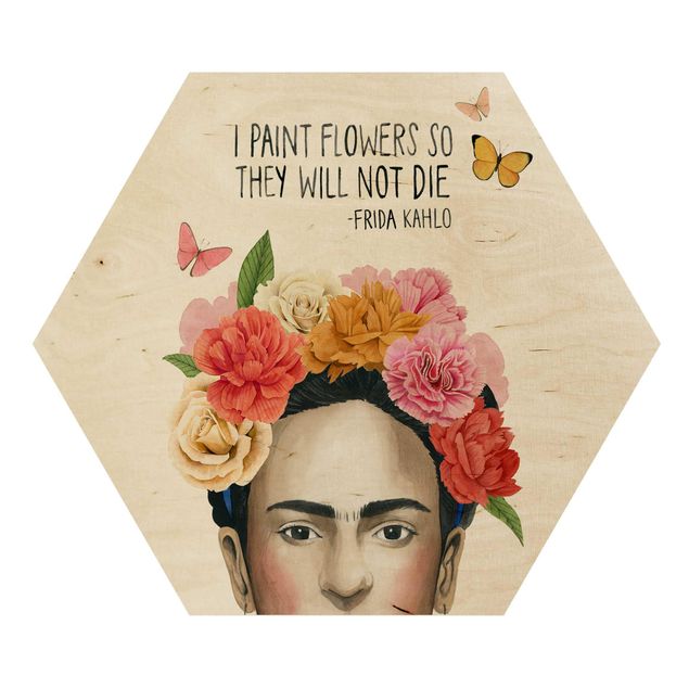 Hexagons houten schilderijen Frida's Thoughts - Flowers