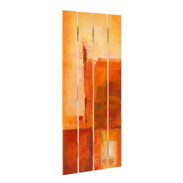 Houten schilderijen op plank Abstract Orange Brown