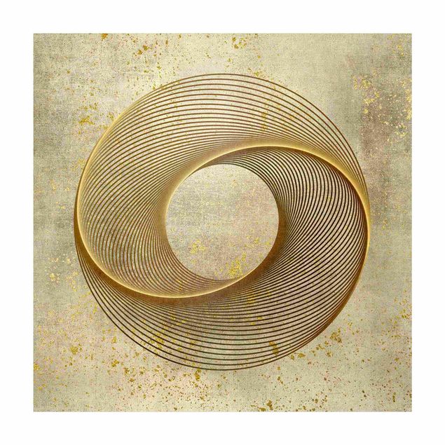 groot kleed Line Art Circling Spirale Gold