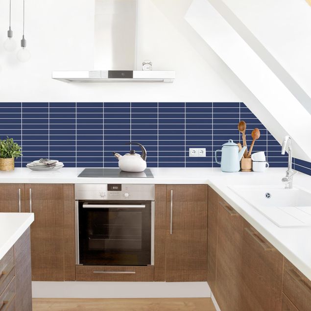 Achterwand voor keuken eenkleurig Metro Tiles - Dark Blue