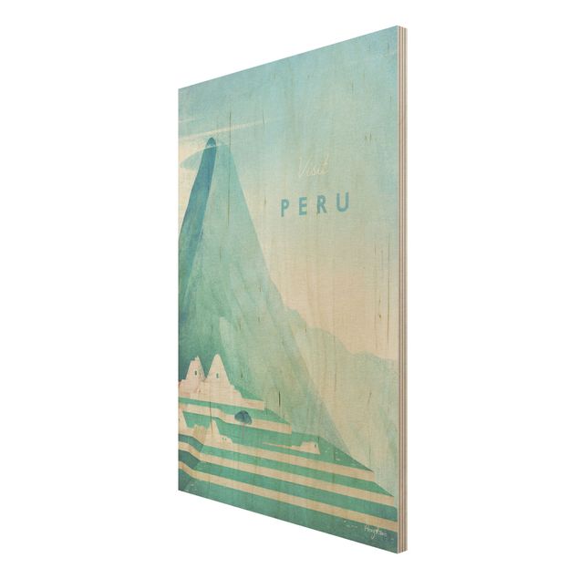 Houten schilderijen Travel Poster - Peru