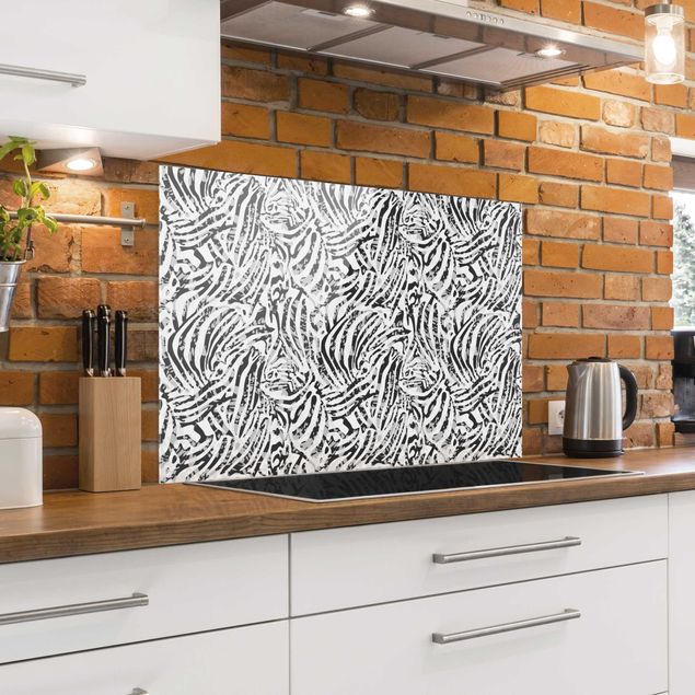 Spatscherm keuken Zebra Pattern In Shades Of Grey