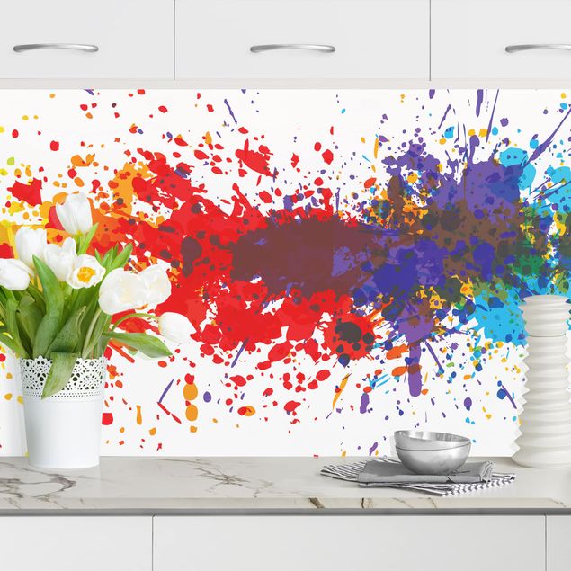 Achterwand voor keuken patroon Rainbow Splatter