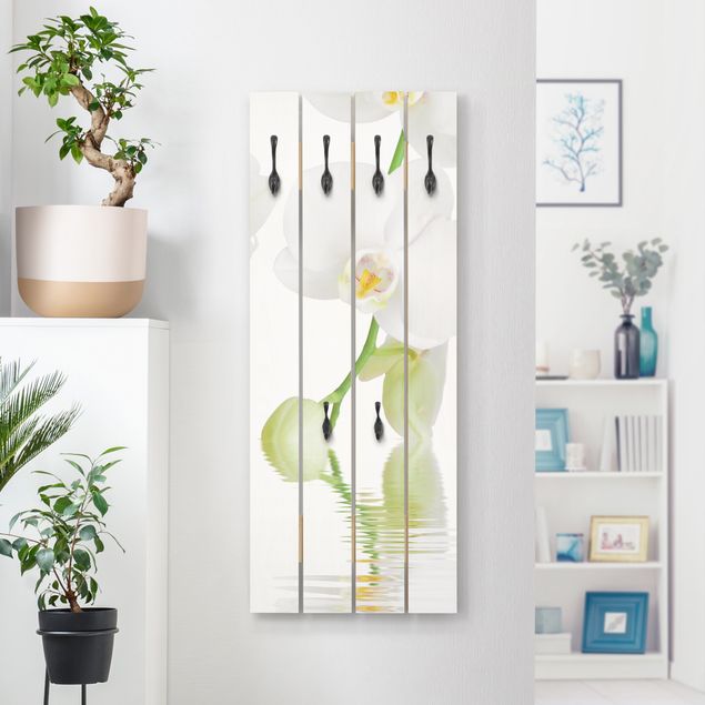 Wandkapstokken houten pallet Spa Orchid - White Orchid